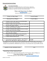 Document preview: Form BABLO/702 Winery and Cidery Excise Tax Report - Maine