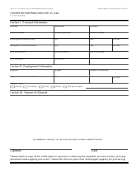 Document preview: Form DCSS0675 Credit Reporting Dispute Claim - California
