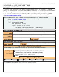 Form DCSS0761 Language Access Complaint Form - California, Page 2