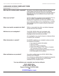Form DCSS0761 Language Access Complaint Form - California, Page 4