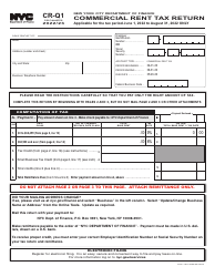 Document preview: Form CR-Q1 Commercial Rent Tax 1st Quarter Return - New York City, 2023