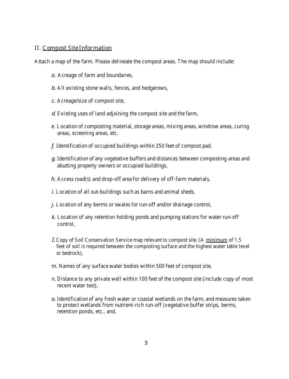 Agricultural Compost Registration Application Form - Rhode Island, Page 3