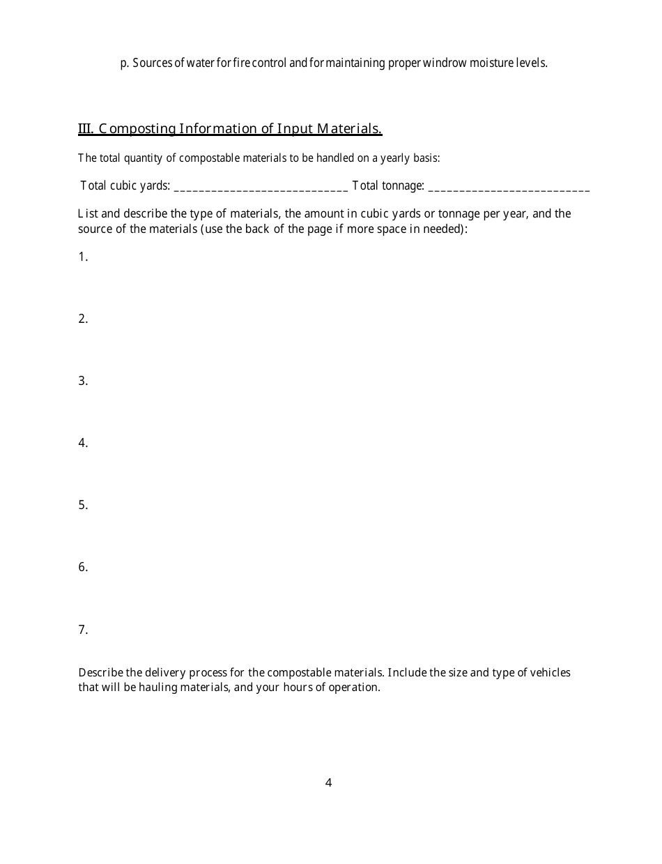 Agricultural Compost Registration Application Form - Rhode Island, Page 4