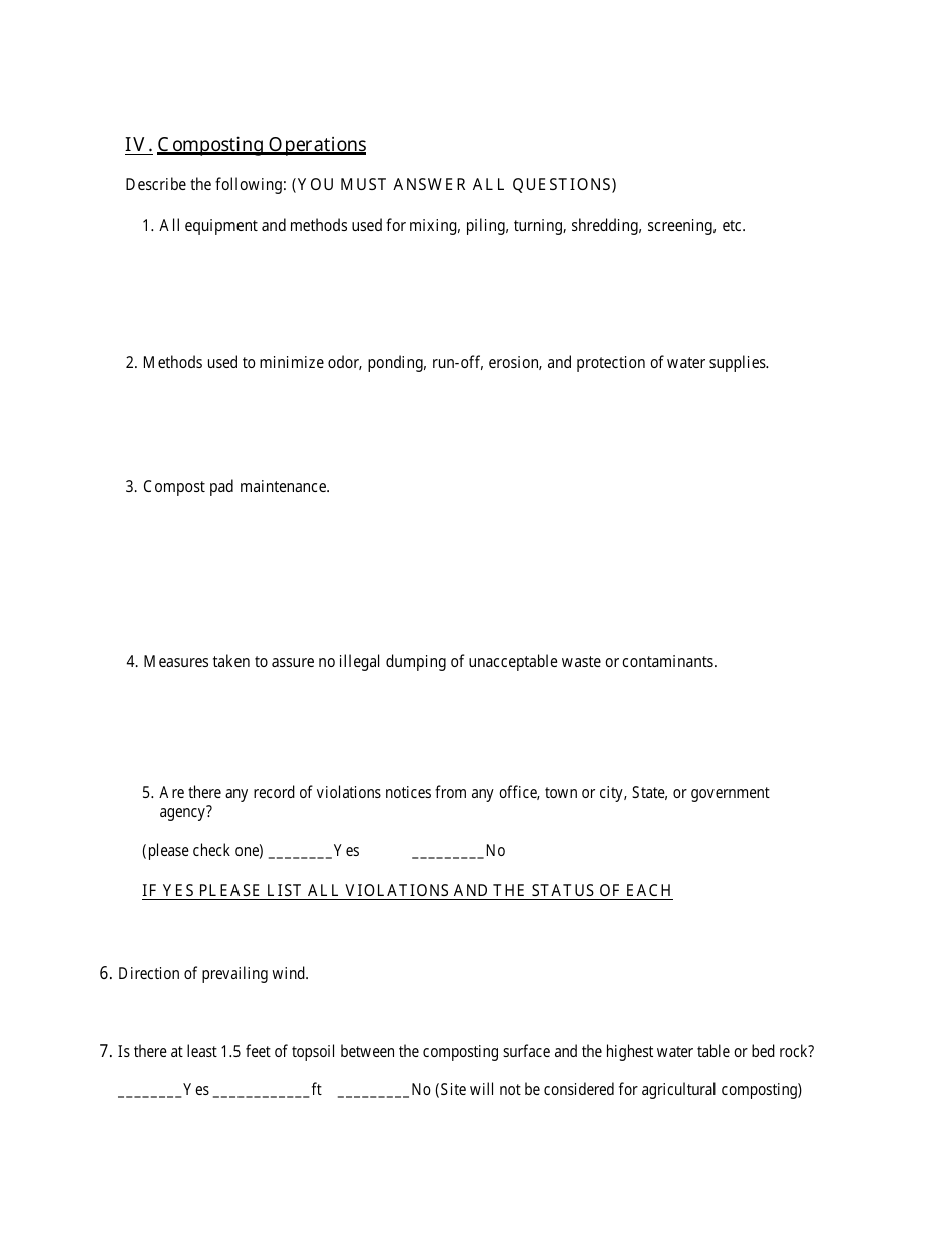 Agricultural Compost Registration Application Form - Rhode Island, Page 5