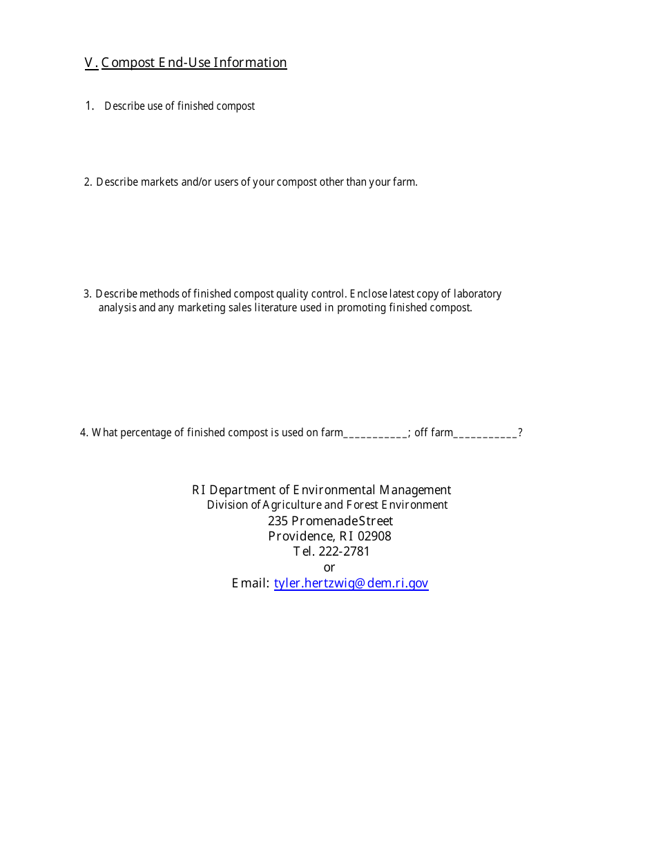 Agricultural Compost Registration Application Form - Rhode Island, Page 6