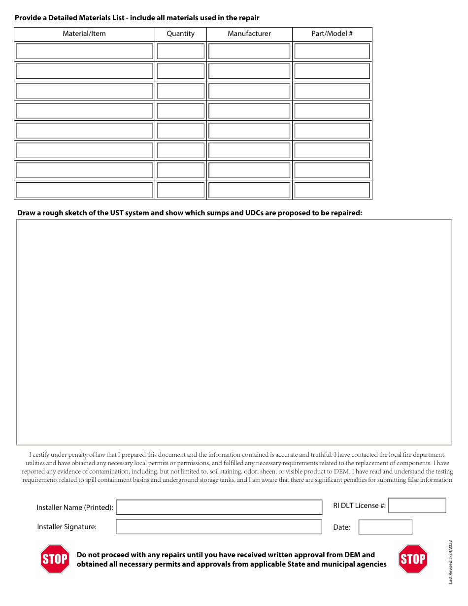 Sump and Under-Dispenser Containment Repair Application - Rhode Island, Page 4