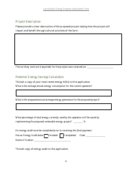 Agricultural Energy Program Grant Application Form for a Renewable Energy Project - Rhode Island, Page 5