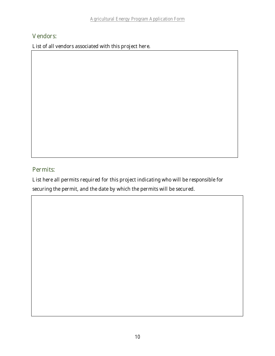 Agricultural Energy Program Grant Application Form for a Renewable Energy Project - Rhode Island, Page 8