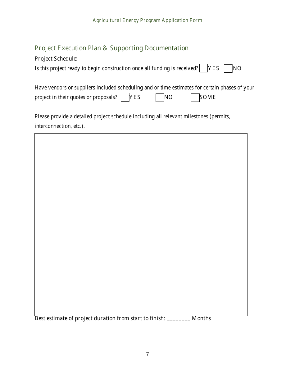 Agricultural Energy Program Grant Application Form for an Energy Efficiency Project - Rhode Island, Page 7