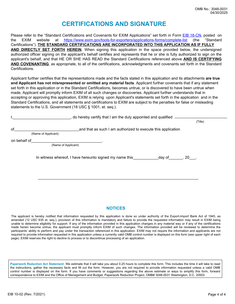 Form EIB10-02 Application for Express Insurance, Page 4