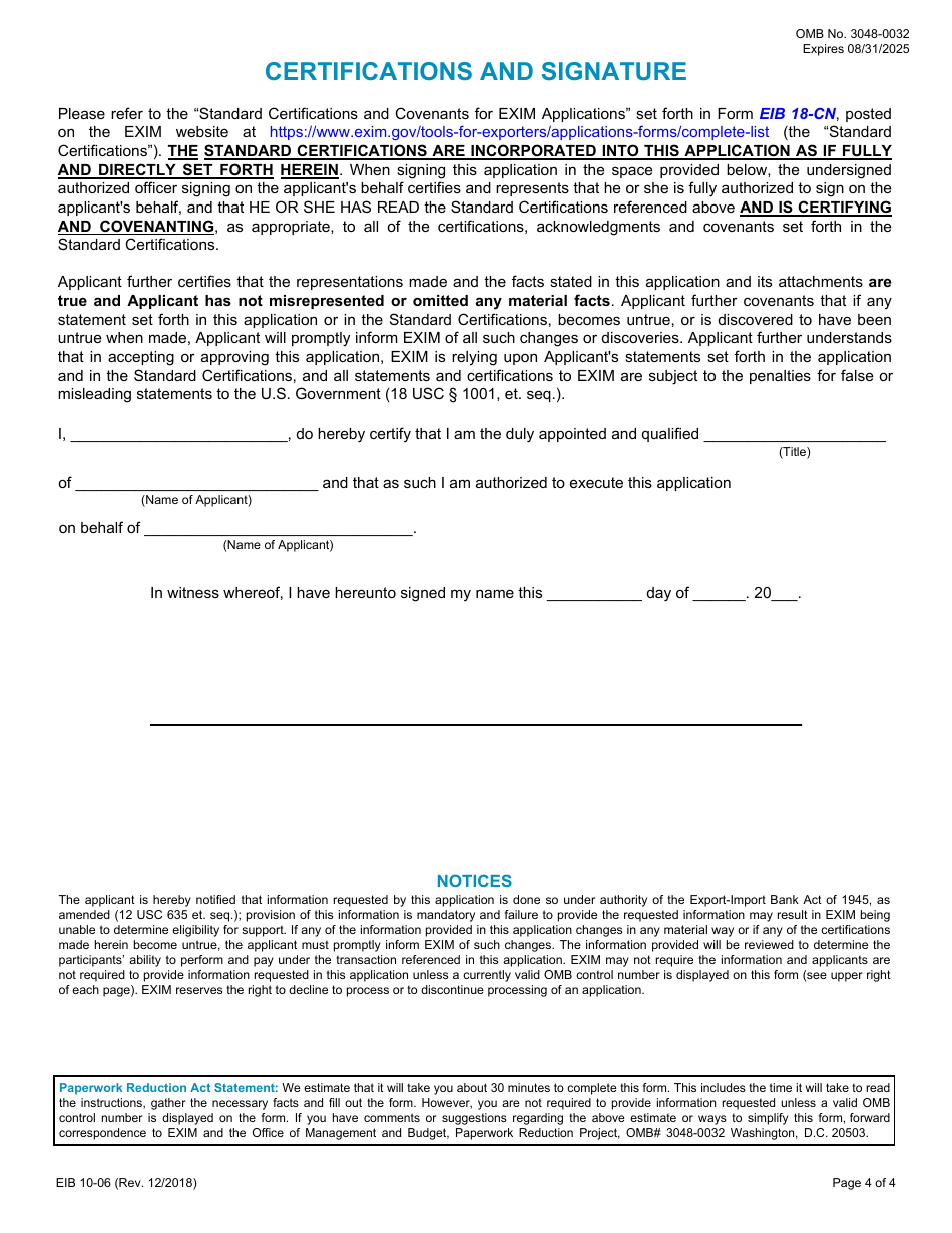 Form EIB10-06 Application for Approved Finance Provider, Page 4