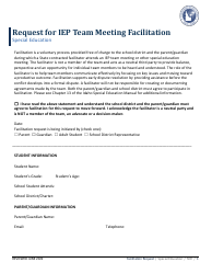 Request for Iep Team Meeting Facilitation - Special Education - Idaho