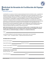 Document preview: Solicitud De Reunion De Facilitacion Del Equipo Del Iep - Educacion Especial - Idaho (Spanish)