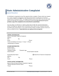 State Administrative Complaint - Special Education - Idaho
