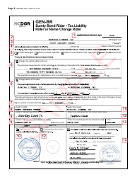 Form GEN-BR Surety Bond Rider - Tax Liability Rider or Name Change Rider - North Carolina, Page 5