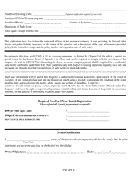 Rental Registration Application - Town of Patterson, New York, Page 2