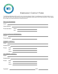 Document preview: Emergency Contact Form - Delaware