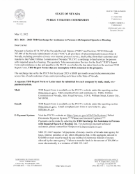 Tdd Surcharge for Assistance to Persons With Impaired Speech or Hearing Report Form - Nevada