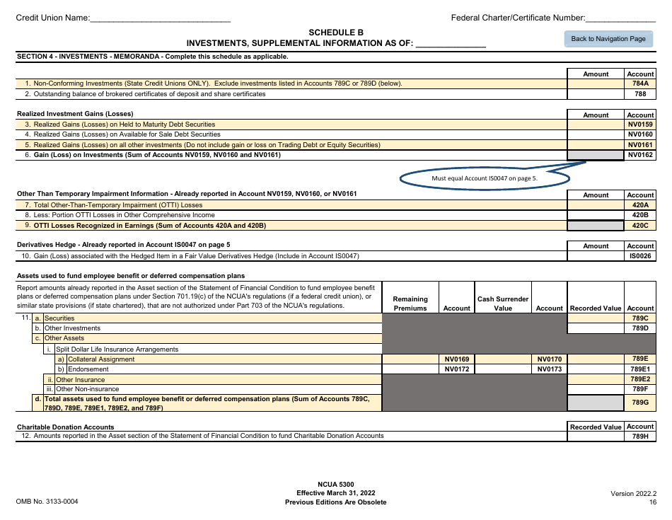 NCUA Form 5300 Call Report, Page 20
