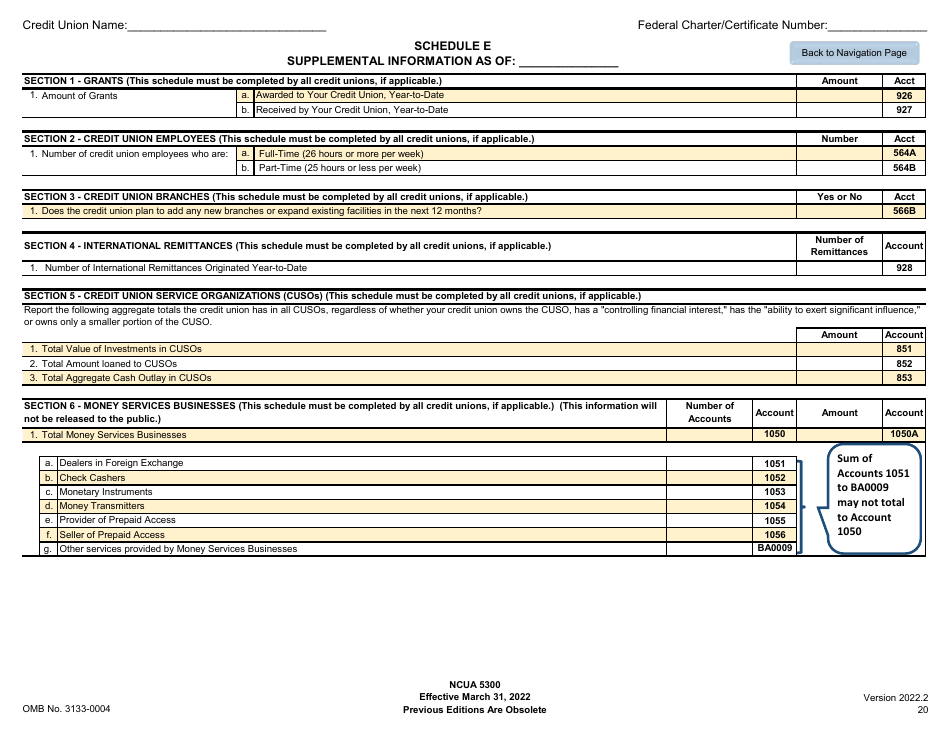 NCUA Form 5300 Call Report, Page 24