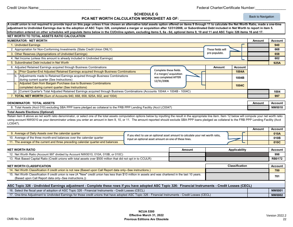 NCUA Form 5300 Call Report, Page 26