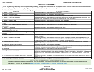 NCUA Form 5300 Call Report, Page 2
