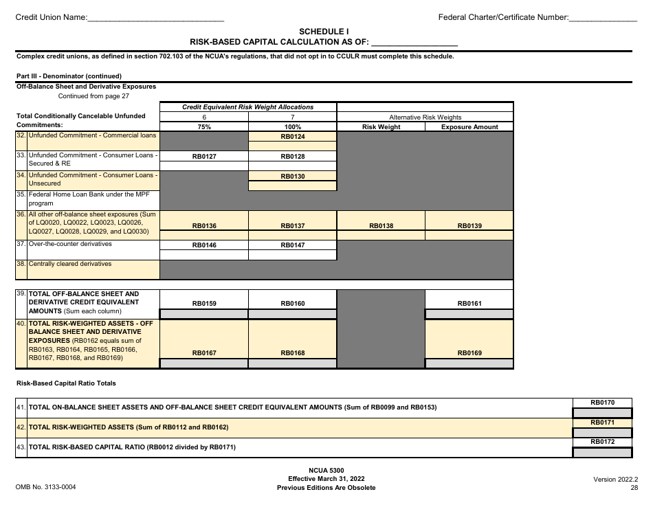 NCUA Form 5300 Call Report, Page 32