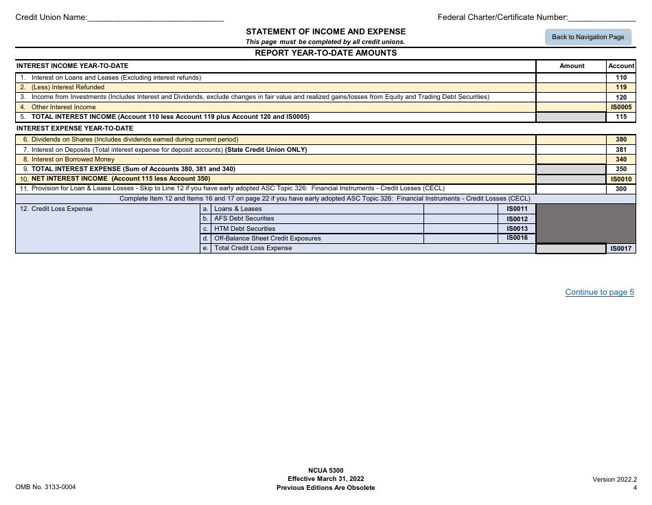 NCUA Form 5300 Call Report, Page 8