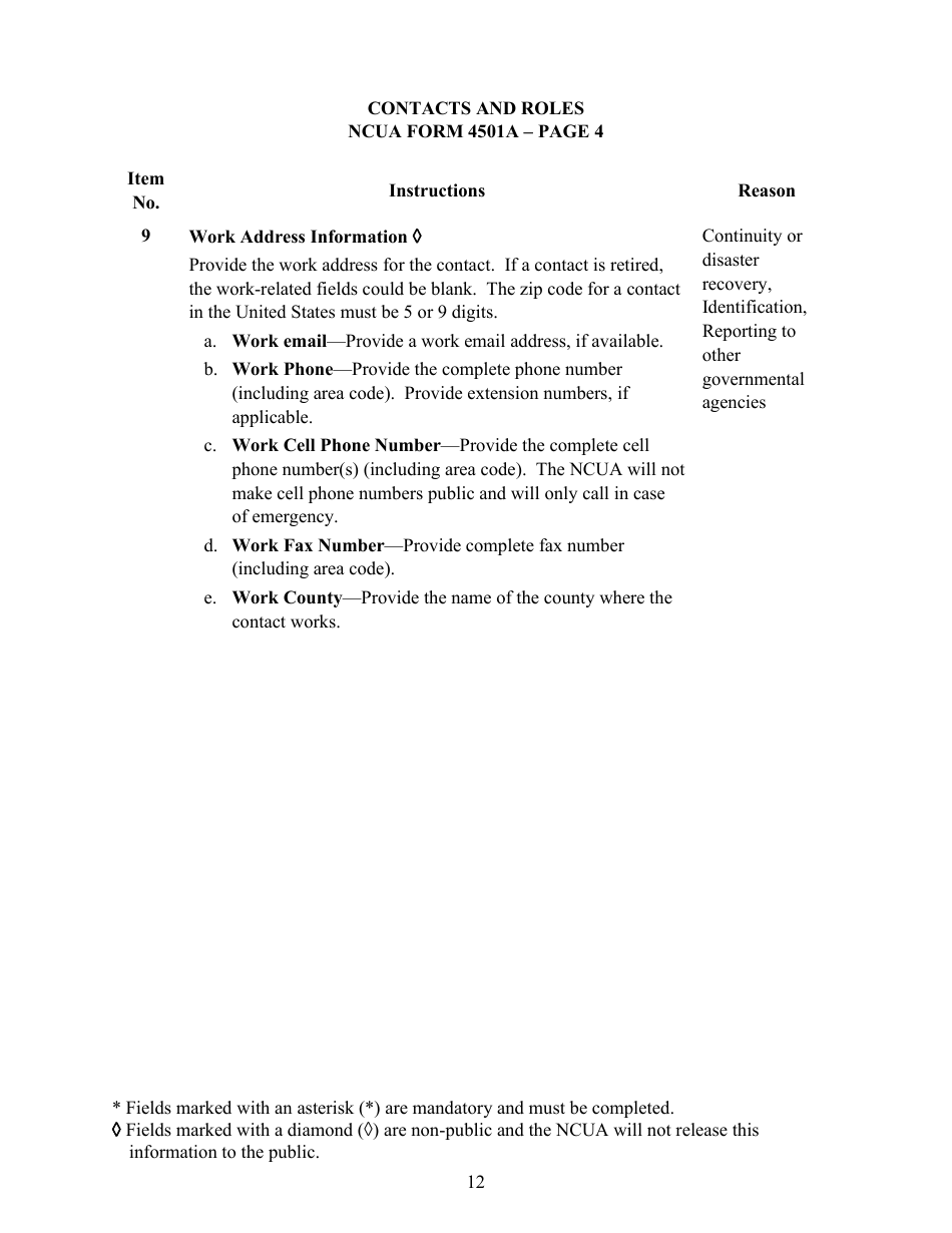 Instructions for NCUA Profile Form 4501A Credit Union Profile Form, Page 15