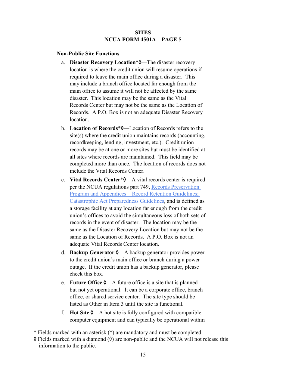 Instructions for NCUA Profile Form 4501A Credit Union Profile Form, Page 18