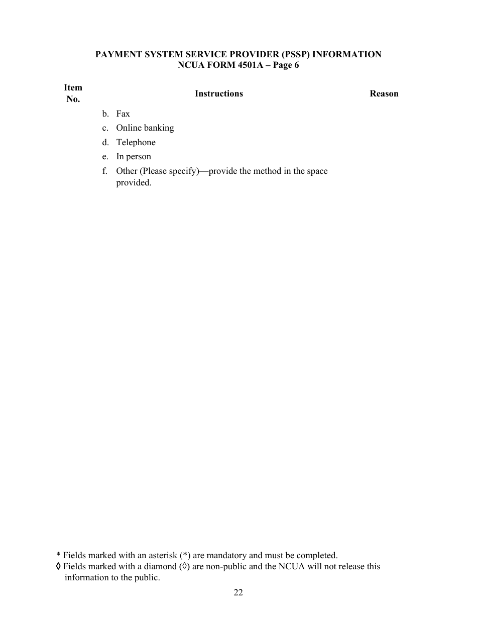 Instructions for NCUA Profile Form 4501A Credit Union Profile Form, Page 25