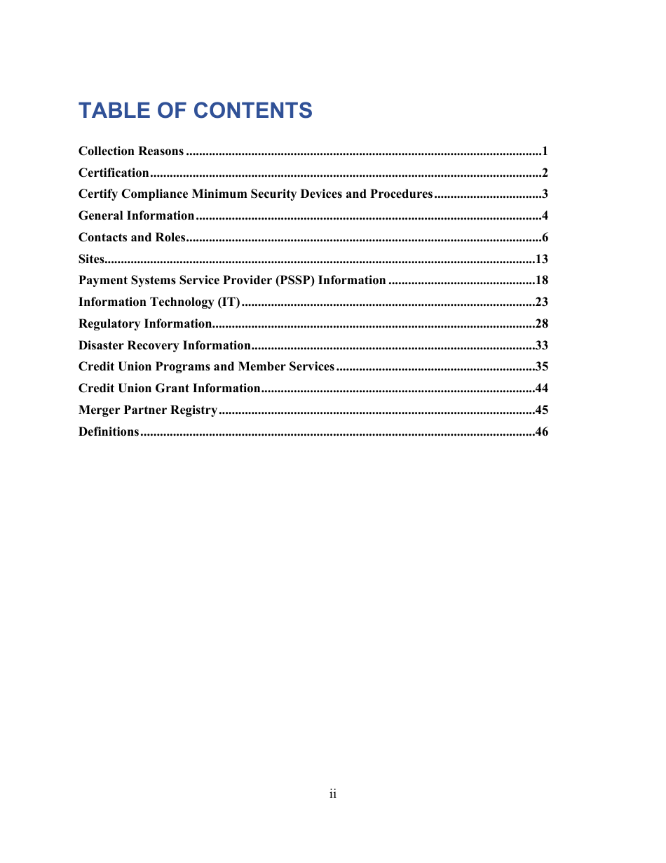 Instructions for NCUA Profile Form 4501A Credit Union Profile Form, Page 3