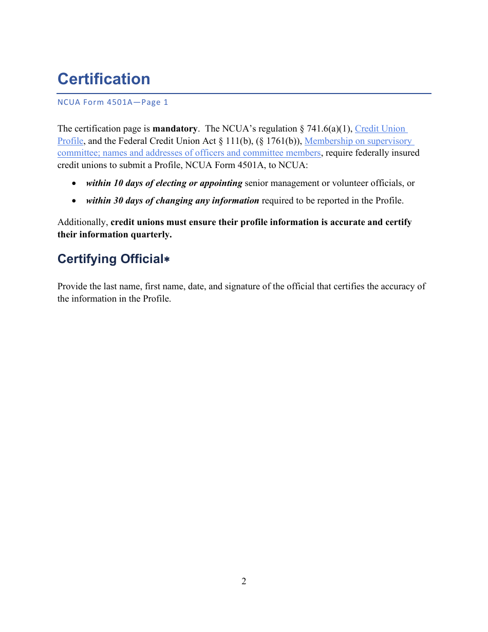 Instructions for NCUA Profile Form 4501A Credit Union Profile Form, Page 5