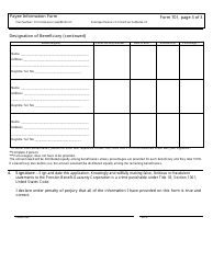 PBGC Form 701 Payee Information Form, Page 5