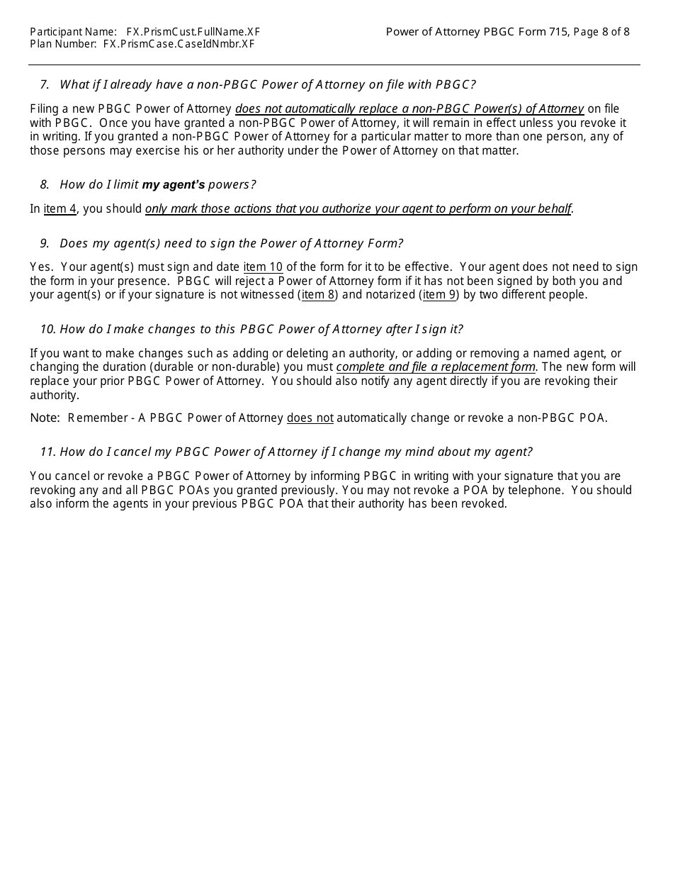 PBGC Form 715 Power of Attorney (Poa), Page 10