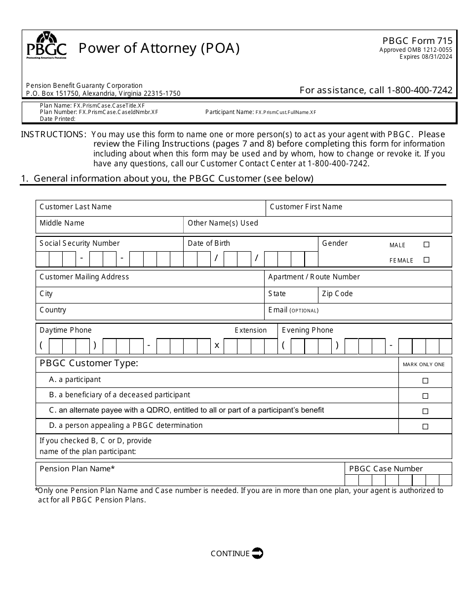 PBGC Form 715 Power of Attorney (Poa), Page 3