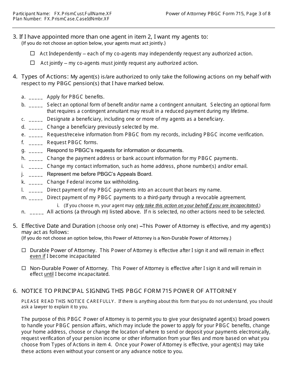 PBGC Form 715 Power of Attorney (Poa), Page 5
