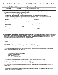 PBGC Form 723 Request for Additional Time to File an Appeal of a PBGC Benefit Determination, Page 2