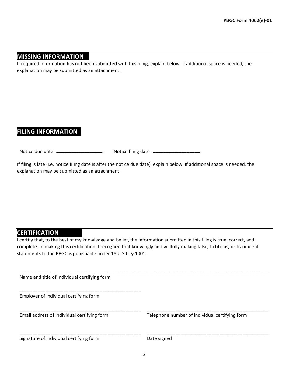 PBGC Form 4062(E) 01 Fill Out Sign Online and Download Fillable PDF PBGC Form 4062(E) 01 Fill Out Sign Online and Download Fillable PDF