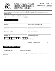PBGC Form 4062(E)-04 Notice of Failure to Make Additional Contributions Under Erisa 4062(E)(4)