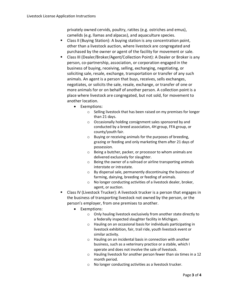 Form AH-047 Livestock Dealer License Application - Michigan, Page 5