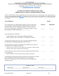 Form 532 Alternative Dispute Resolution (Adr) Arbitration Claimant and Respondent Form - Nevada