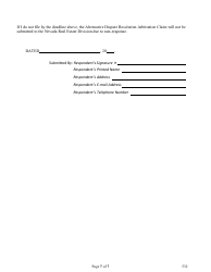 Form 532 Alternative Dispute Resolution (Adr) Arbitration Claimant and Respondent Form - Nevada, Page 7