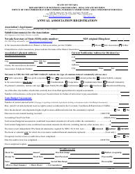 Document preview: Form 562 Annual Association Registration - Nevada
