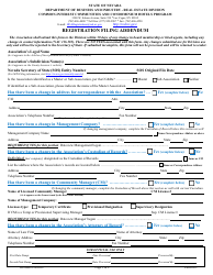 Document preview: Form 623 Registration Filing Addendum - Nevada