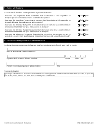 Forme CTQ-374 Autorisation D&#039;exploiter Un Systeme De Transport - Quebec, Canada (French), Page 6