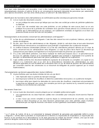 Forme CTQ-374 Autorisation D&#039;exploiter Un Systeme De Transport - Quebec, Canada (French), Page 7