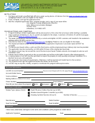 Document preview: Water-Saving Device Rebate Application Form - High Efficiency Clothes Washers, Rotary Sprinkler Nozzles, and Weather-Based Irrigation Controllers - Los Angeles County, California