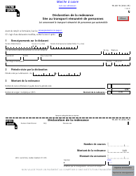Document preview: Forme TR-287.R Declaration De La Redevance Liee Au Transport Remunere De Personnes - Quebec, Canada (French)