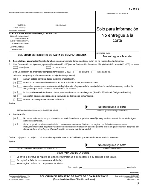 Formulario FL 165 Fill Out Sign Online And Download Printable PDF 